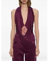 Christopher Esber - Cesura Cowl Lace Halter Top - Lyst