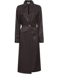 Fendi - Ff-Logo Jacquard Belted Dress - Lyst