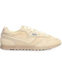 Autry - Windspin Pony-Hair Logo-Patch Sneakers - Lyst
