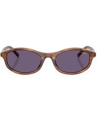 Prada - Occhiali Da Sole Ovali A Righe - Lyst