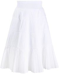 Prada Falda midi plisada con cinturilla elástica - Blanco