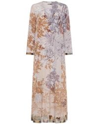 Pierre Louis Mascia - Brule Floral A-Line Midi Dress - Lyst