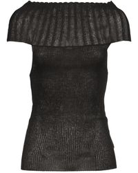 BOHEMSEO - Off-Shoulder Ribbed-Knit Top - Lyst