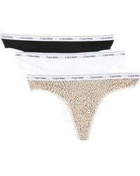 Calvin Klein - Logo-Waistband Thongs (Set Of Three) - Lyst