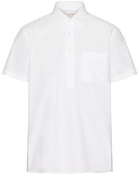 Valentino Garavani - V-detail Cotton Polo Shirt - Lyst