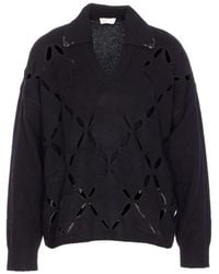 Liu Jo - Trui Met V-Hals En Uitgesneden Details - Lyst