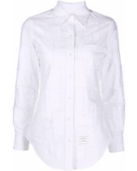 Thom Browne - Patchwork Stitch Button-up Shirt - Lyst