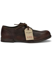 Dolce & Gabbana - Logo-tag Leather Derby Shoes - Lyst
