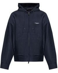 Emporio Armani - Logo-Print Zip-Up Hoodie - Lyst