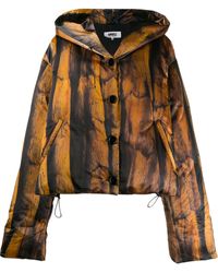 MM6 by Maison Martin Margiela Fur Print Padded Jacket - Brown