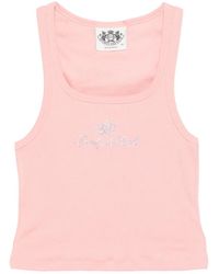 Sporty & Rich - Juicy Rhinestone-Embellished Cropped Tank Top - Lyst
