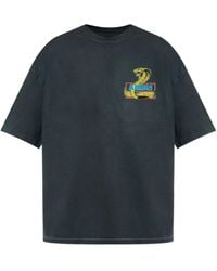 Amiri Snake-print Cotton T-shirt in Black for Men | Lyst