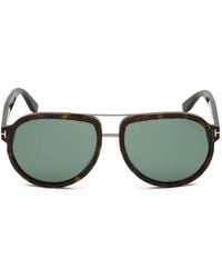 Tom Ford - Tortoiseshell-Effect Pilot-Frame Sunglasses - Lyst