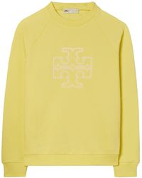 Tory Burch - Logo-flocked Cotton Sweatshirt - Lyst