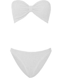 Hunza G - Jean Crinkle-Effect Bandeau Bikini Set - Lyst