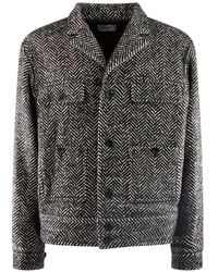 Pence - Herringbone-Pattern Button-Up Blazer - Lyst