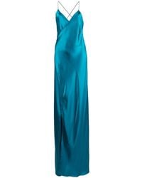 Michelle Mason - Vestido de fiesta de seda con tiras cruzadas - Lyst