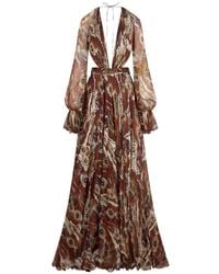 Roberto Cavalli - Butterfly-Print Maxi Dress - Lyst