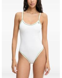 Lacoste - One Piece Trim Accent Swimsuit - Lyst