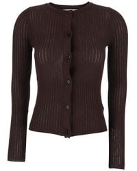 Jucca - Gerippter Cardigan mit rundem Ausschnitt - Lyst