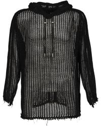 THUG CLUB - Mesh-Knit Distressed Hoodie - Lyst