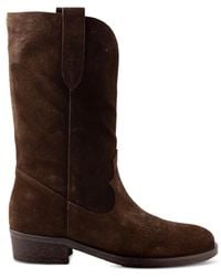 Via Roma 15 - Bottines En Daim À Coutures Contrastantes - Lyst