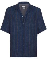 Brunello Cucinelli - Short-sleeve Linen Shirt - Lyst