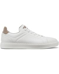 Brunello Cucinelli - Calfskin Trainers With Grain - Lyst