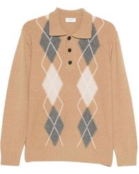 Paolo Pecora - Argyle-Intarsia Virgin Polo Sweater - Lyst