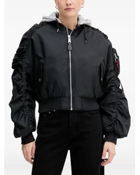Alpha Industries - Ruched Hooded Bomber Jacket - Lyst