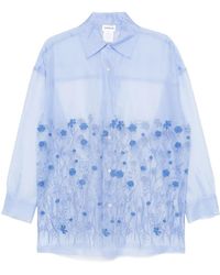 P.A.R.O.S.H. - Floral-Embroidered Shirt - Lyst