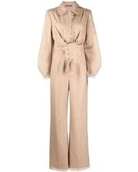 Alberta Ferretti - Fringed-Detail Tied-Waist Jumpsuit - Lyst