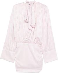 ROTATE BIRGER CHRISTENSEN - Short Blush Dress With A Bow - Lyst