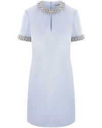 Self-Portrait ビジュートリム ドレス レッド | Lyst 