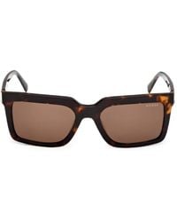 GUESS EYEWEAR - Tortoiseshell-Effect Rectangle-Frame Sunglasses - Lyst