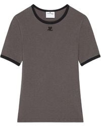 Courreges - Cotton T-Shirt With Contrasting Trim - Lyst