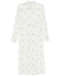 AURALEE - Robe-Chemise En Georgette De Soie Aérienne À Fleurs - Lyst