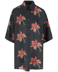 Valentino Garavani - Floral-Print Linen Shirt - Lyst