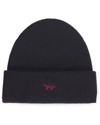 Maison Kitsuné - Gerippte Beanie Mit Fuchs-Stickerei - Lyst