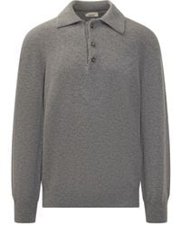 A PAPER KID - Knitted Long-Sleeve Polo Shirt - Lyst