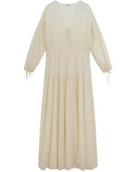 Aspesi - Vestido Midi Fruncido A Capas Escalonadas - Lyst