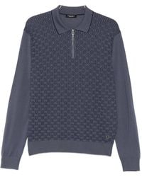 Stefano Ricci - Geometric-Pattern Zip-Fastening Polo Shirt - Lyst