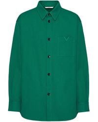 Valentino Garavani - V-Detail Canvas Shirt Jacket - Lyst