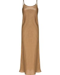 Baserange - U-neck Sleeveless Linen Midi Dress - Lyst