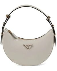 Prada - Arqué Small Leather Shoulder Bag - Lyst