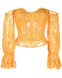Gemy Maalouf - Floral-lace Off-shoulder Blouse - Lyst