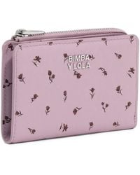 Bimba Y Lola - Mauve Mini Tulip Leather Compact Wallet - Lyst