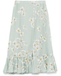 Valentino Garavani - Organza Skirt With Papier Floral Ginestre Print - Lyst