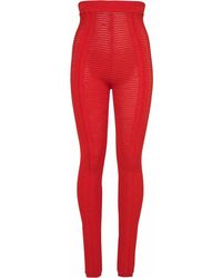 Balmain - High-Waisted Sheer Knitted Leggings - Lyst
