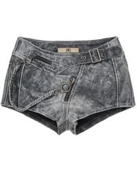 KNWLS - Distressed-Effect Chain-Detail Shorts - Lyst